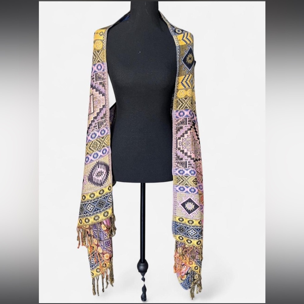 Colorful Geometric Patterned Scarf